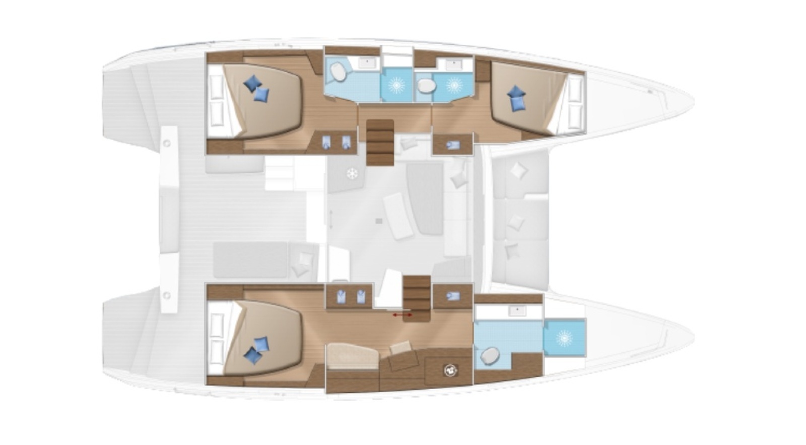 Lagoon 42 Layout - 3 Cabin 3 Head