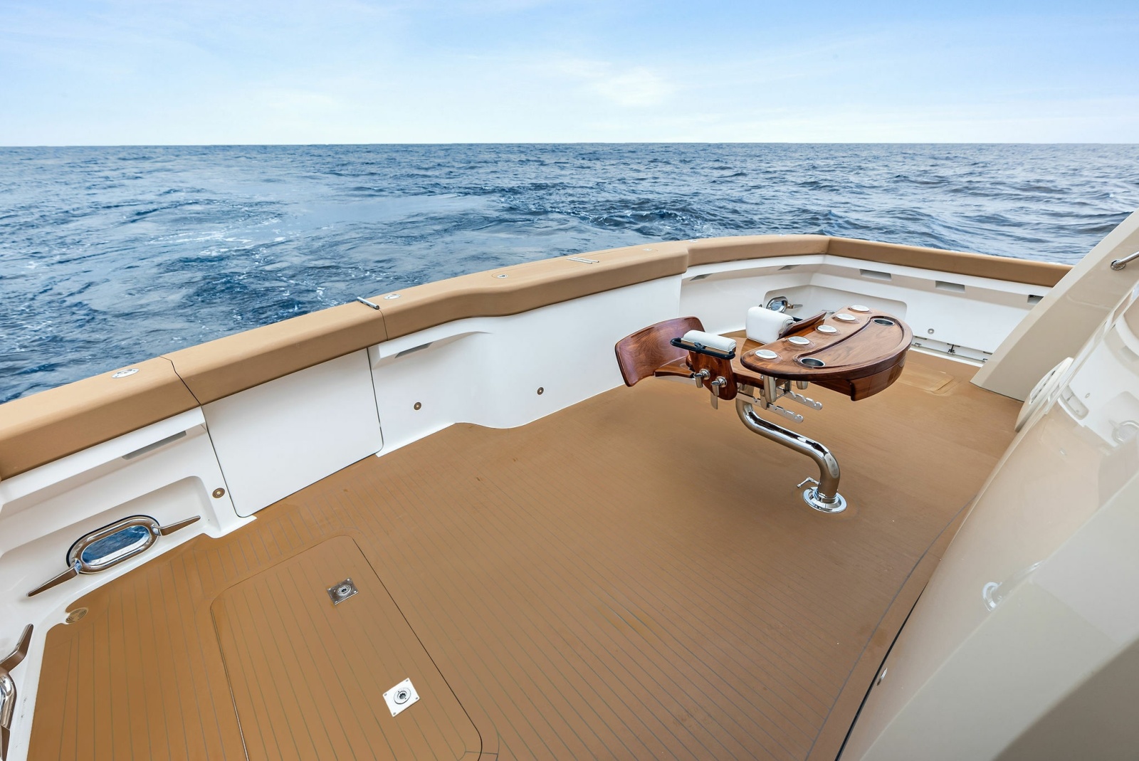 Cockpit with underdeck fishbox, transom livewell 