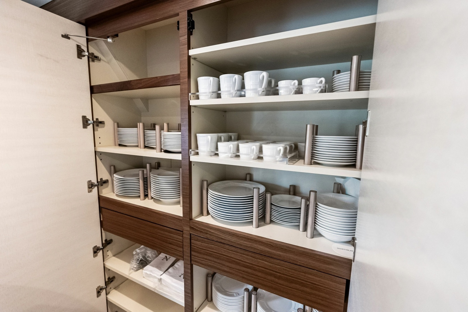 Secure dinnerware cabinet