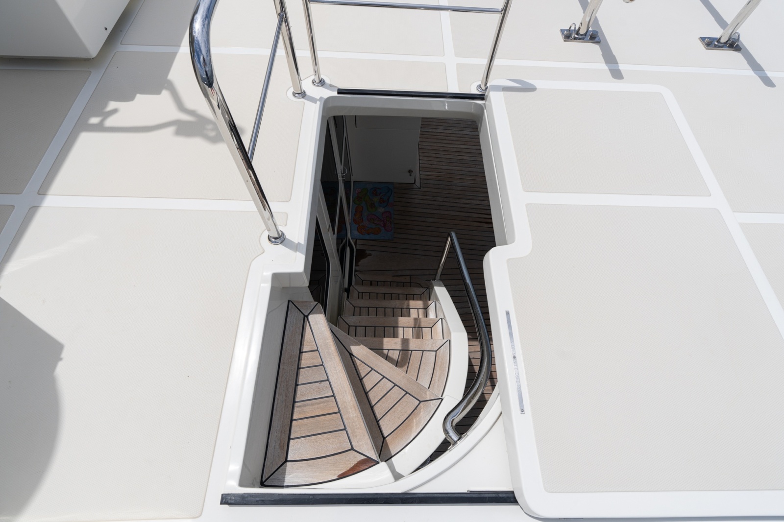 Upper Aft Deck Stairs to Cockpit