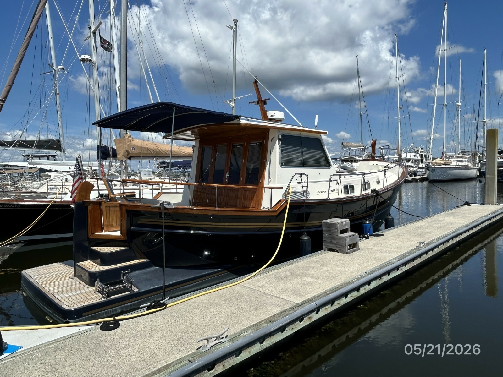 43' Menorquin starboard aft profile