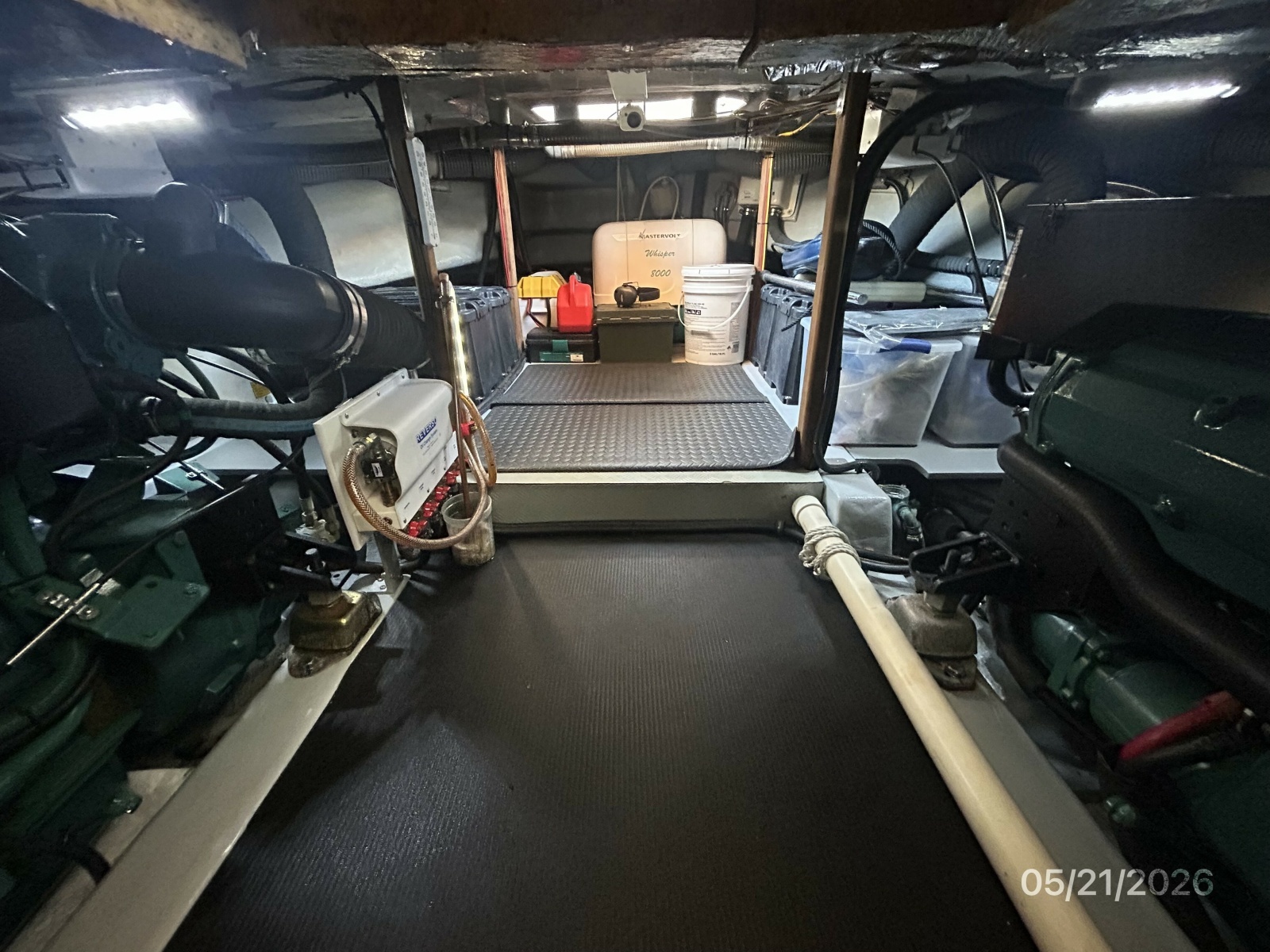 43' Menorquin engine room aft