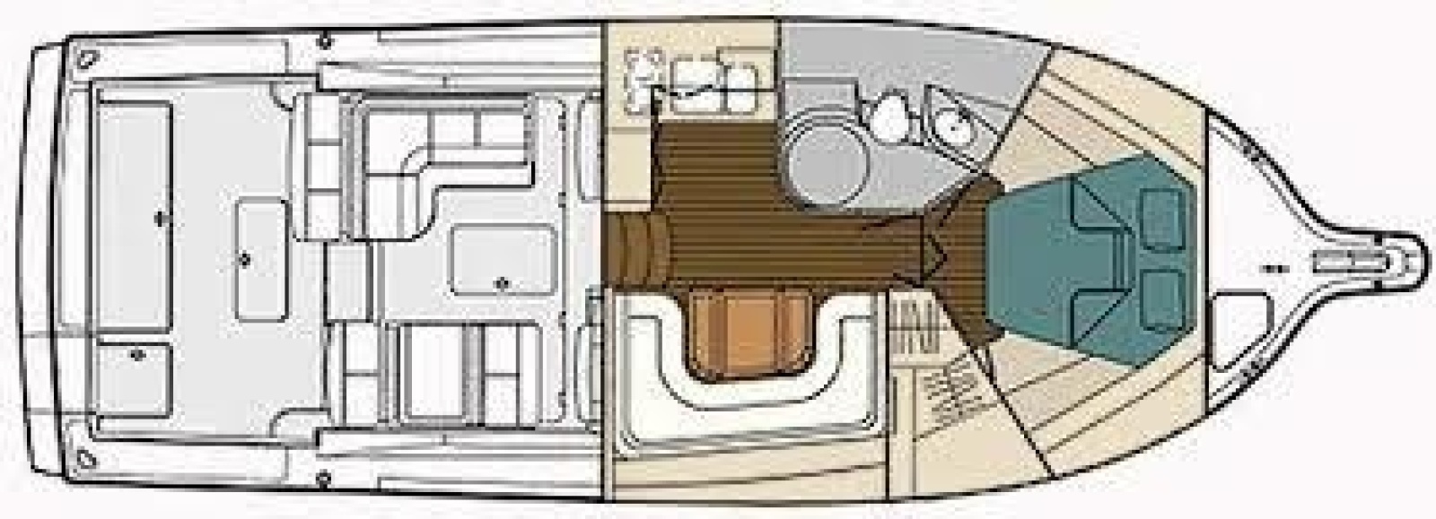 2004 Tiara 3800 Open layout diagram
