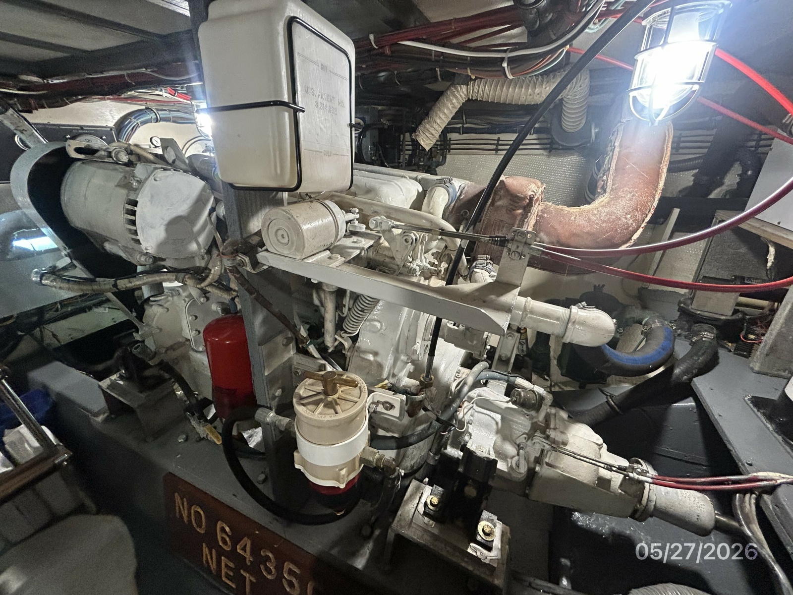 42' Hatteras starboard main engine2