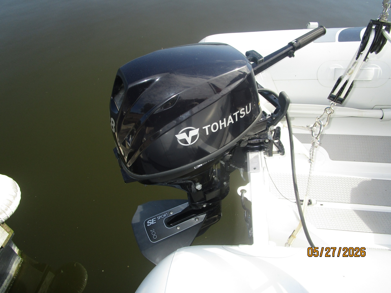 42' Hatteras tender outboard