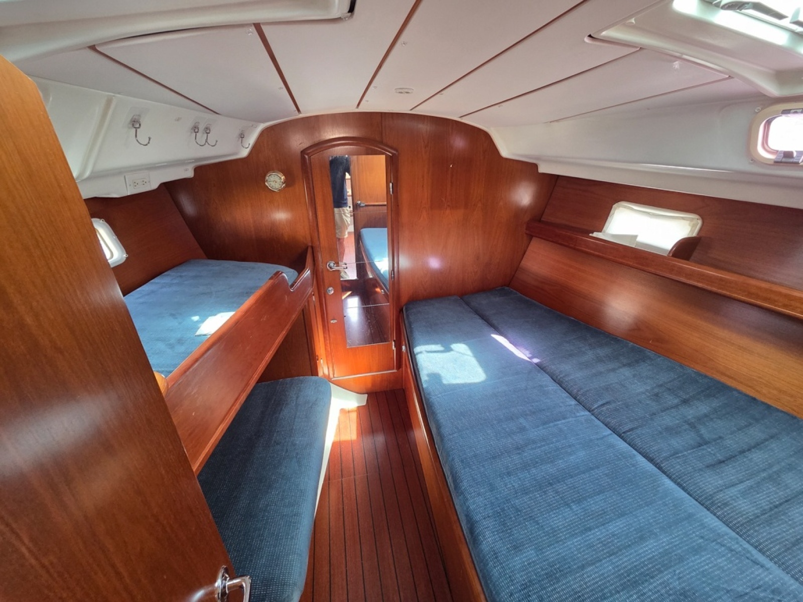 Forward berth with Pullman and two small kid berths/shelves