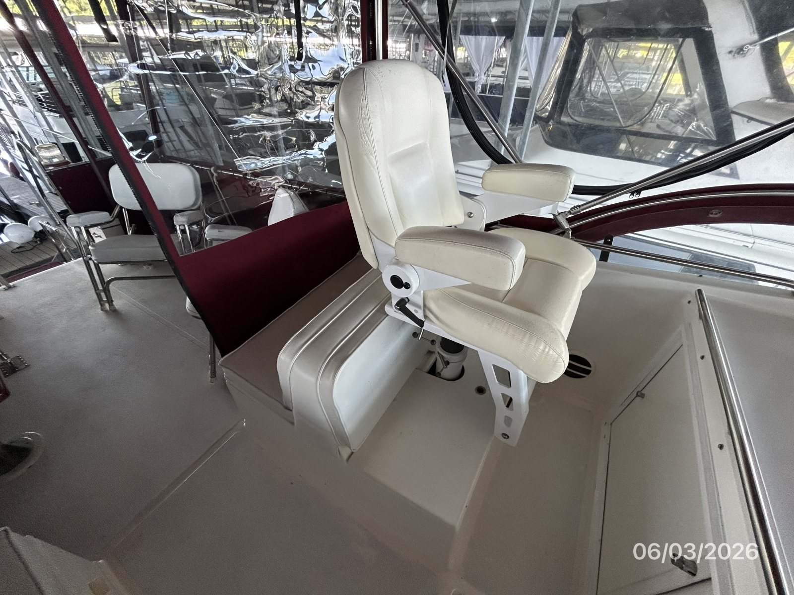 46' Grand Banks flybirdge port forward seating