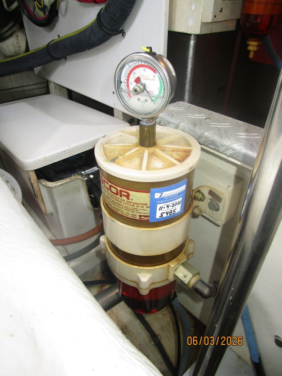 46' Grand Banks starboard Racor fuel filter