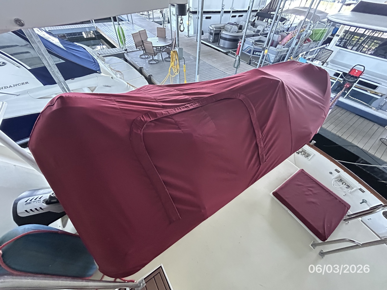 46' Grand Banks tender covered