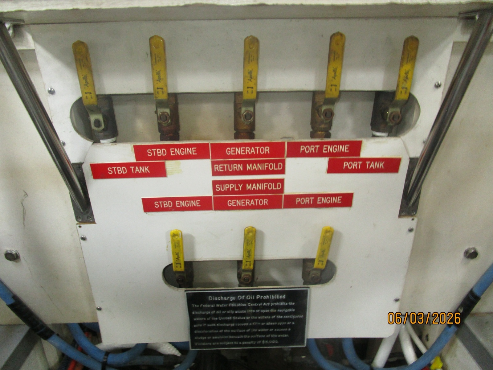 46' Grand Banks fuel manifold
