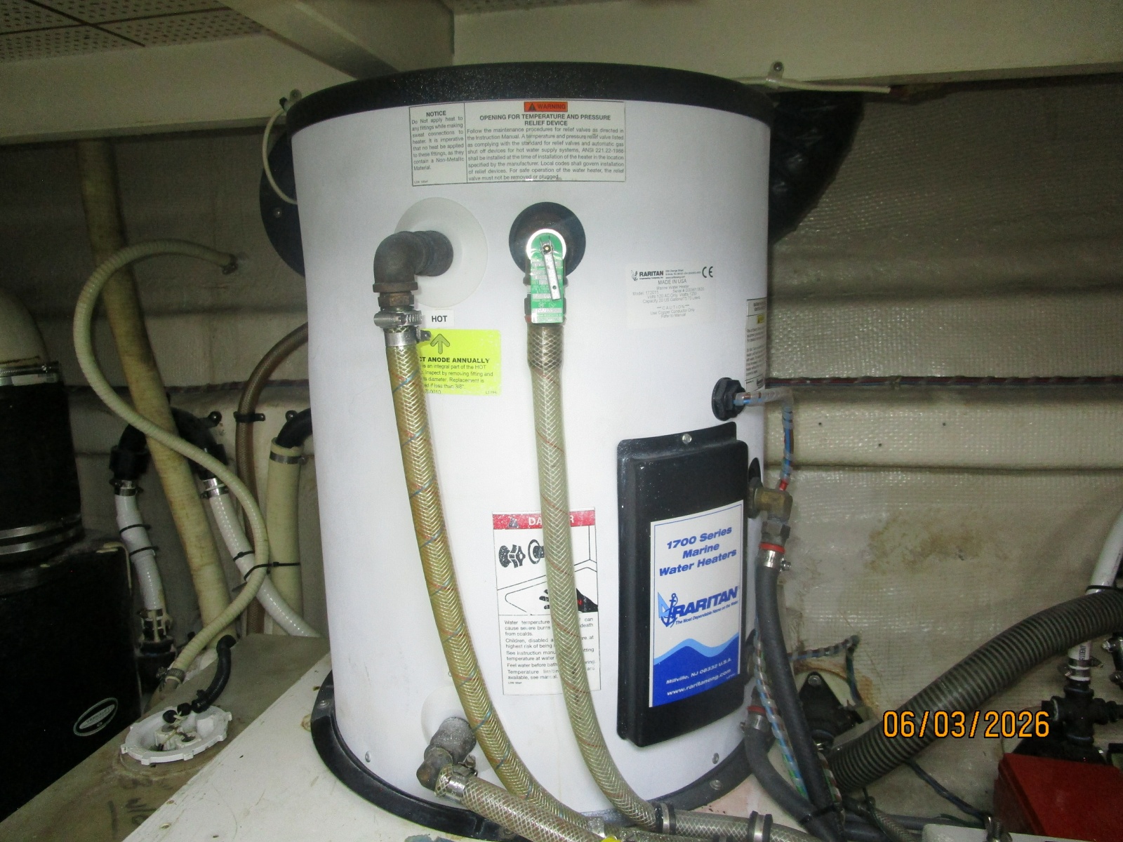 46' Grand Banks water heater