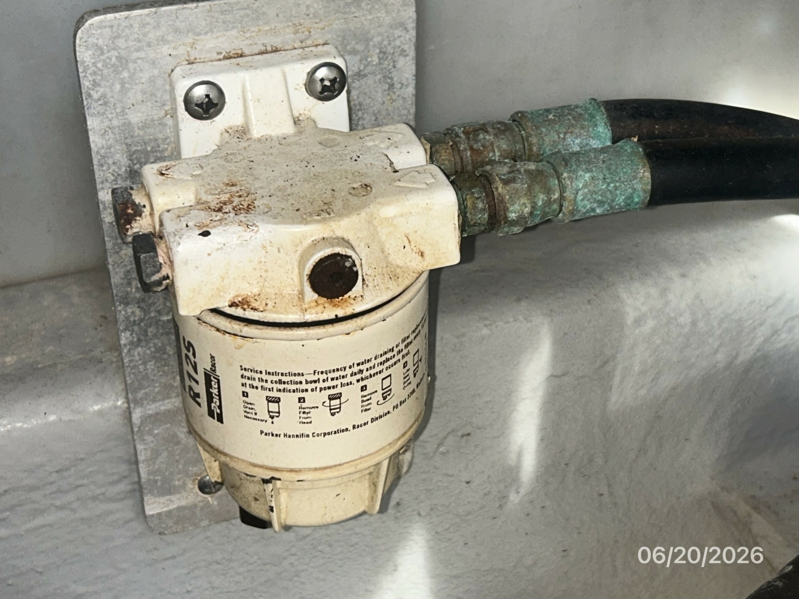 40' Mainship generator Racor fuel filter