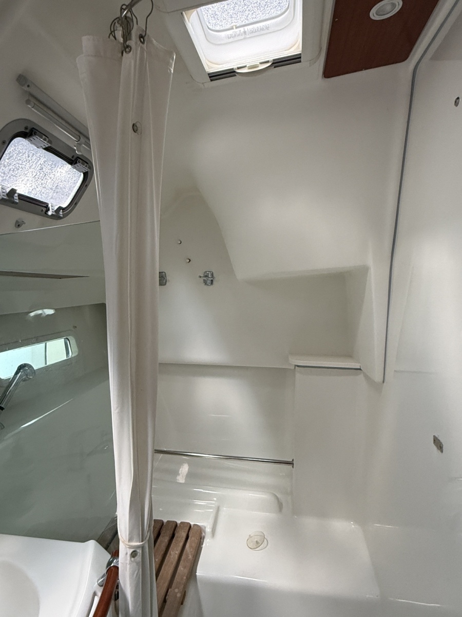 Large Separate Shower with Teak Seat