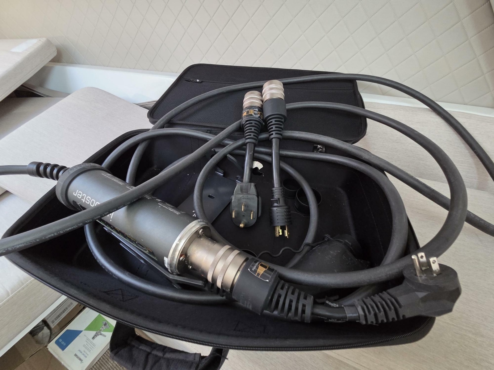 Juice Booster supports 50a, 30a, and 110 charging