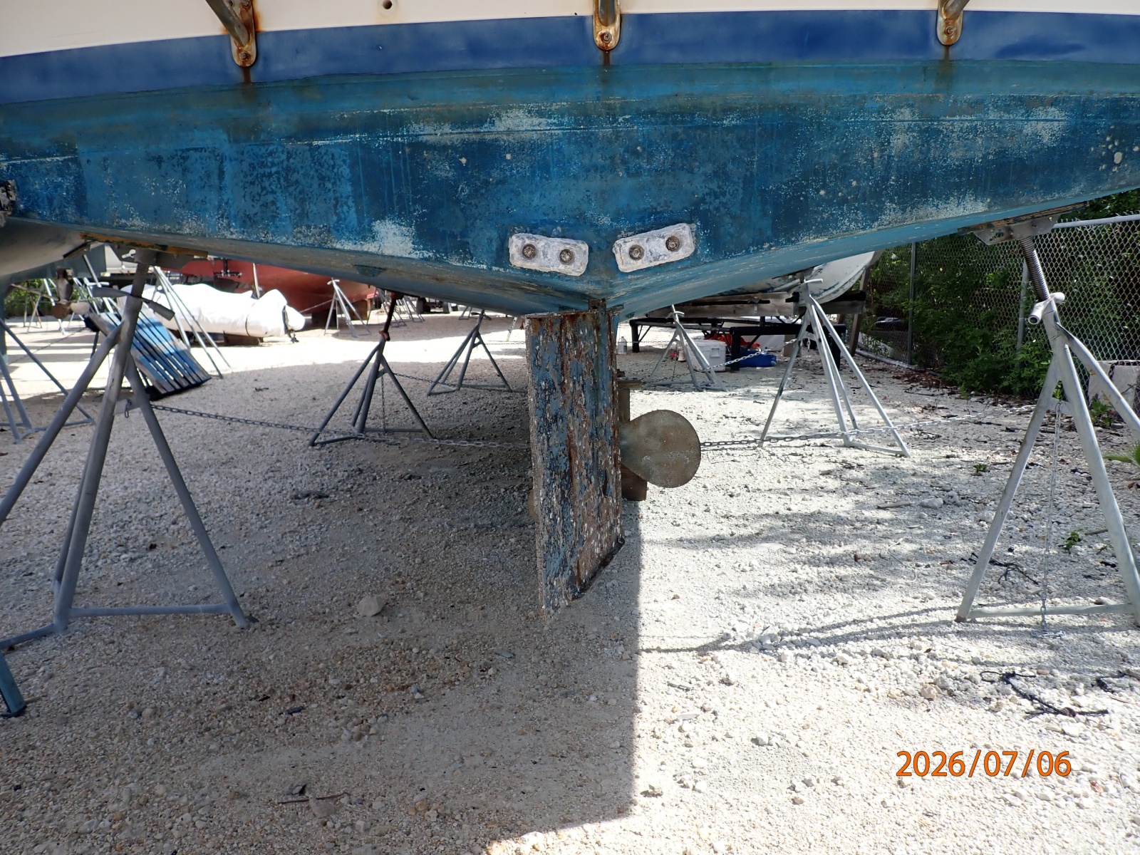 36' Monk hull bottom aft