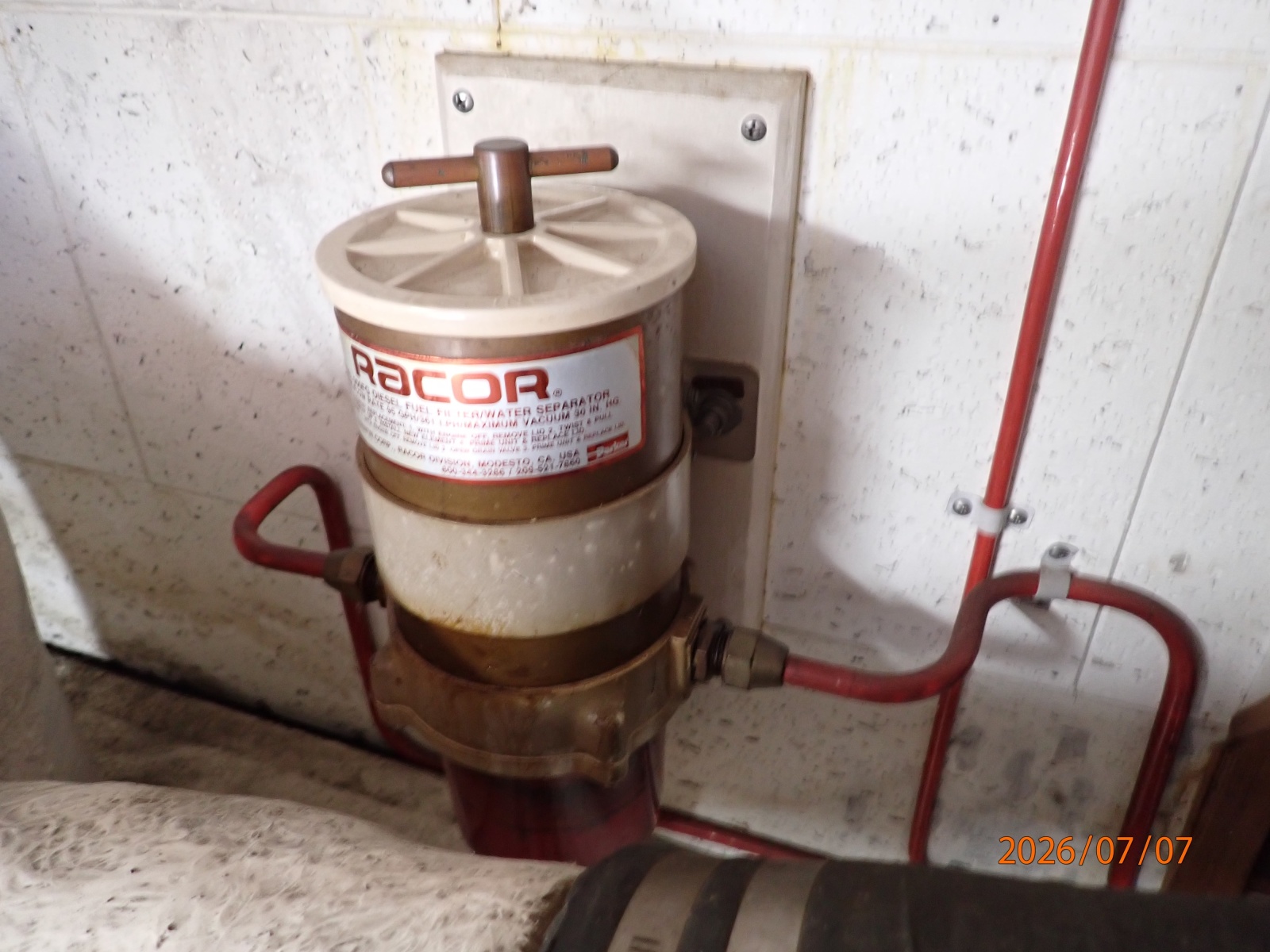 42' Ocean Alexander starboard Racor fuel filter