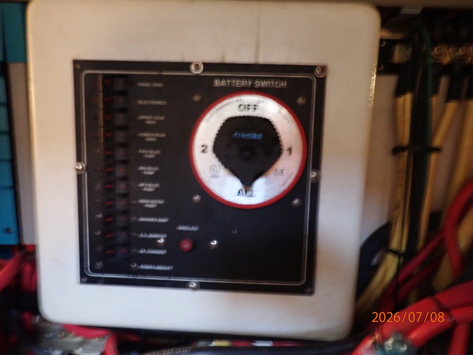 40' Mainship engine room electrical panel