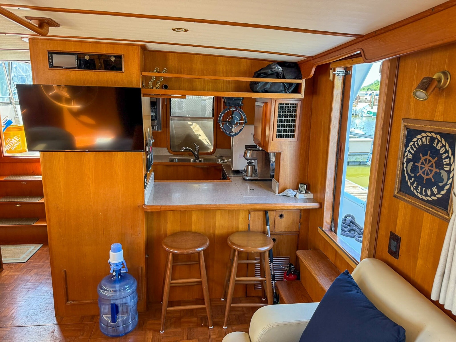 DeFever 49 Galley from Salon  