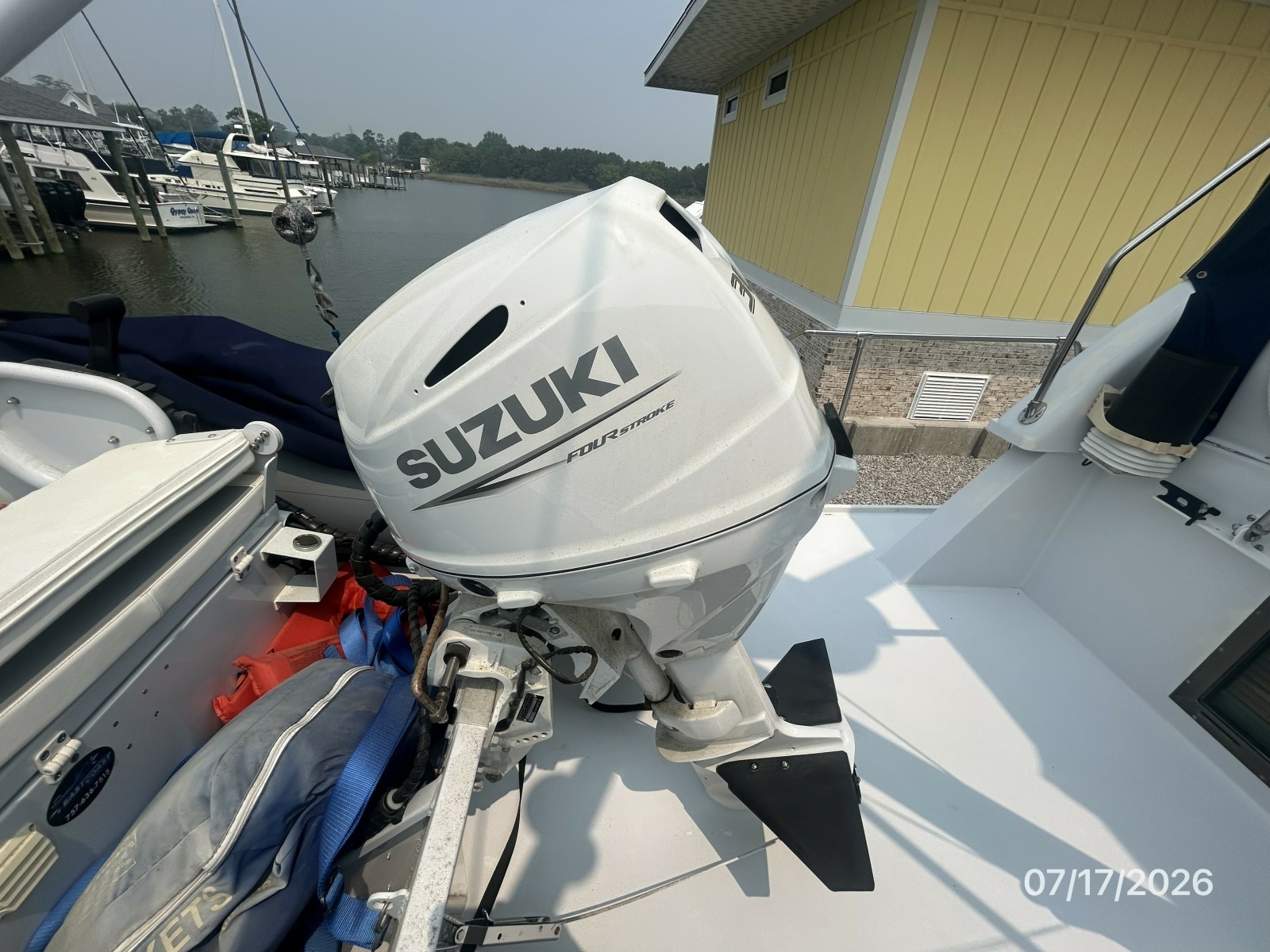 48' Hatteras tender outboard