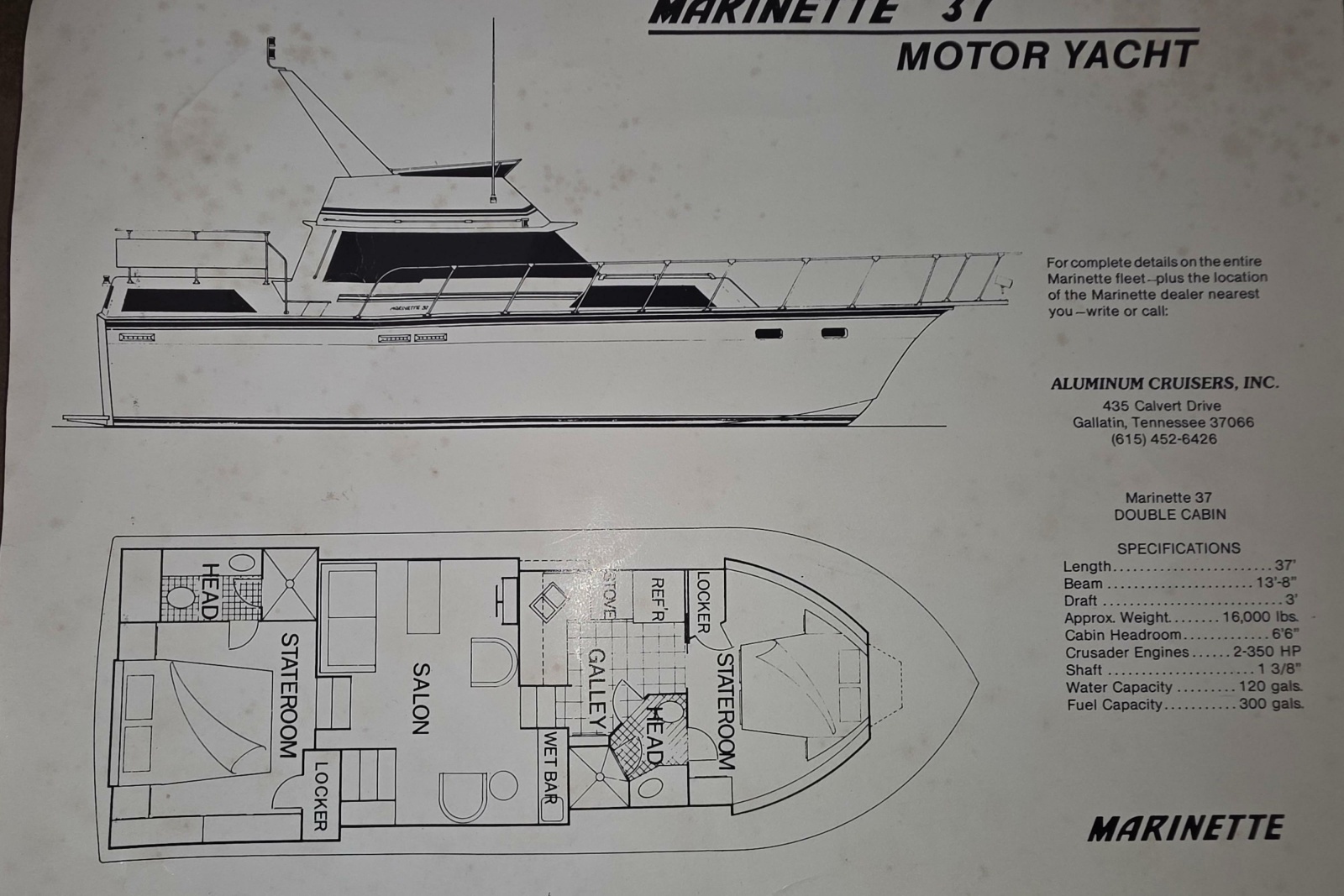 1988 Marinette 37 Motor Yacht