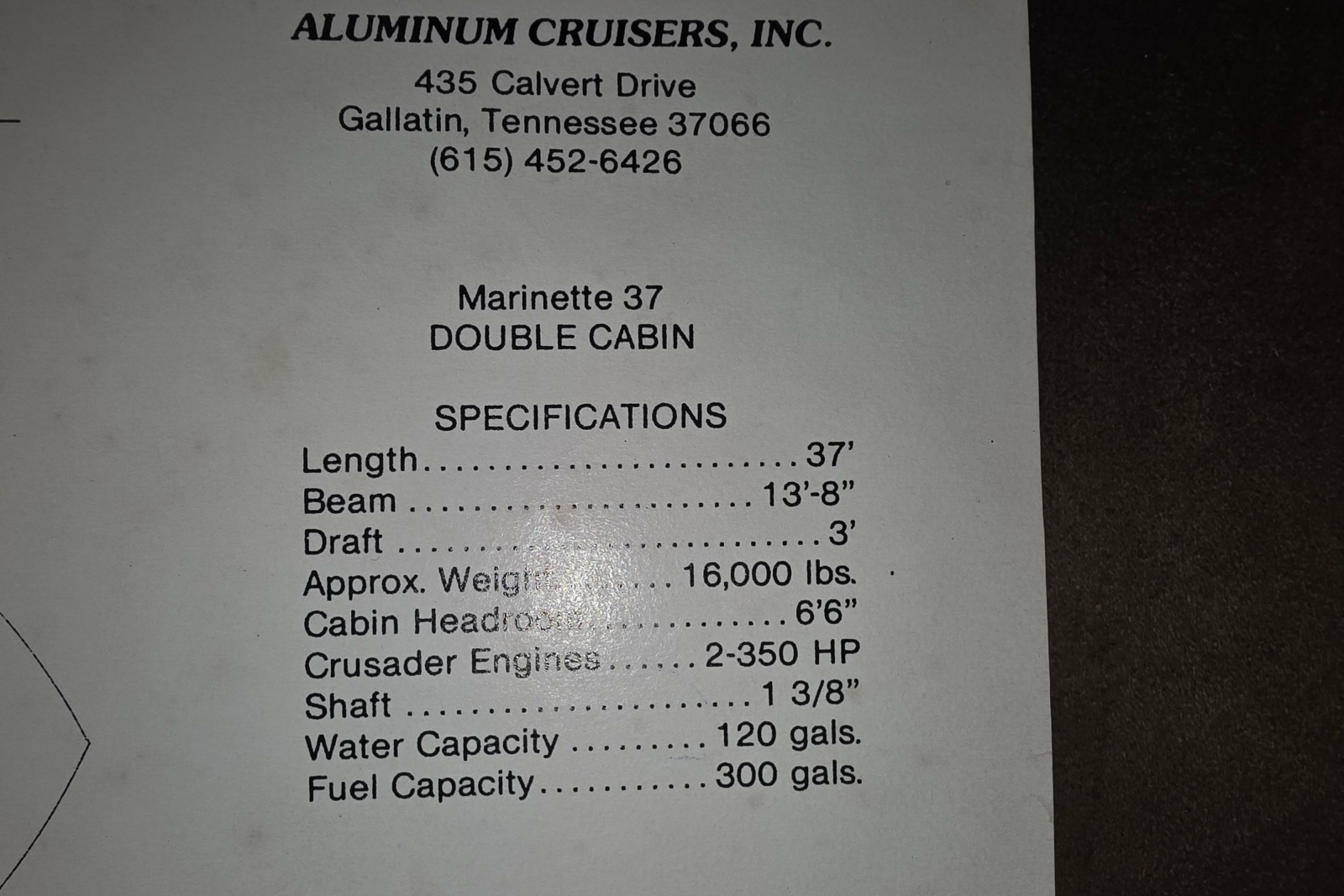 1988 Marinette 37 Motor Yacht