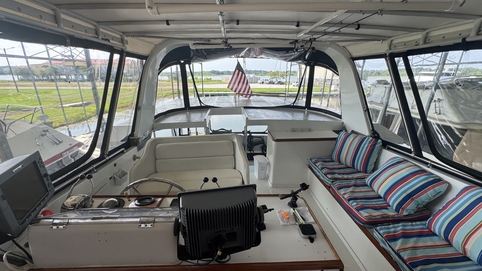 Enclosed Flybridge Looking Aft
