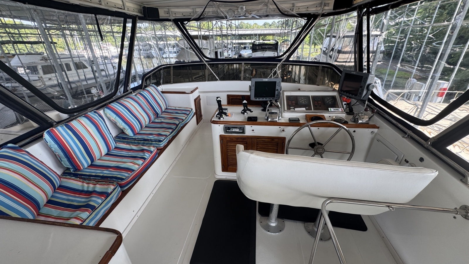 Enclosed Flybridge Looking Forward