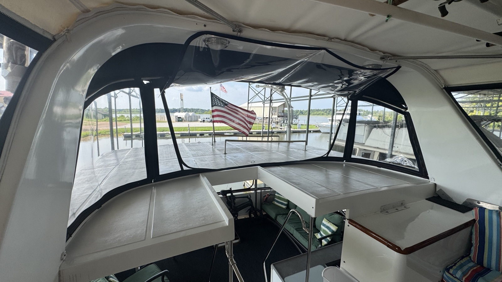 Enclosed Flybridge Looking Aft