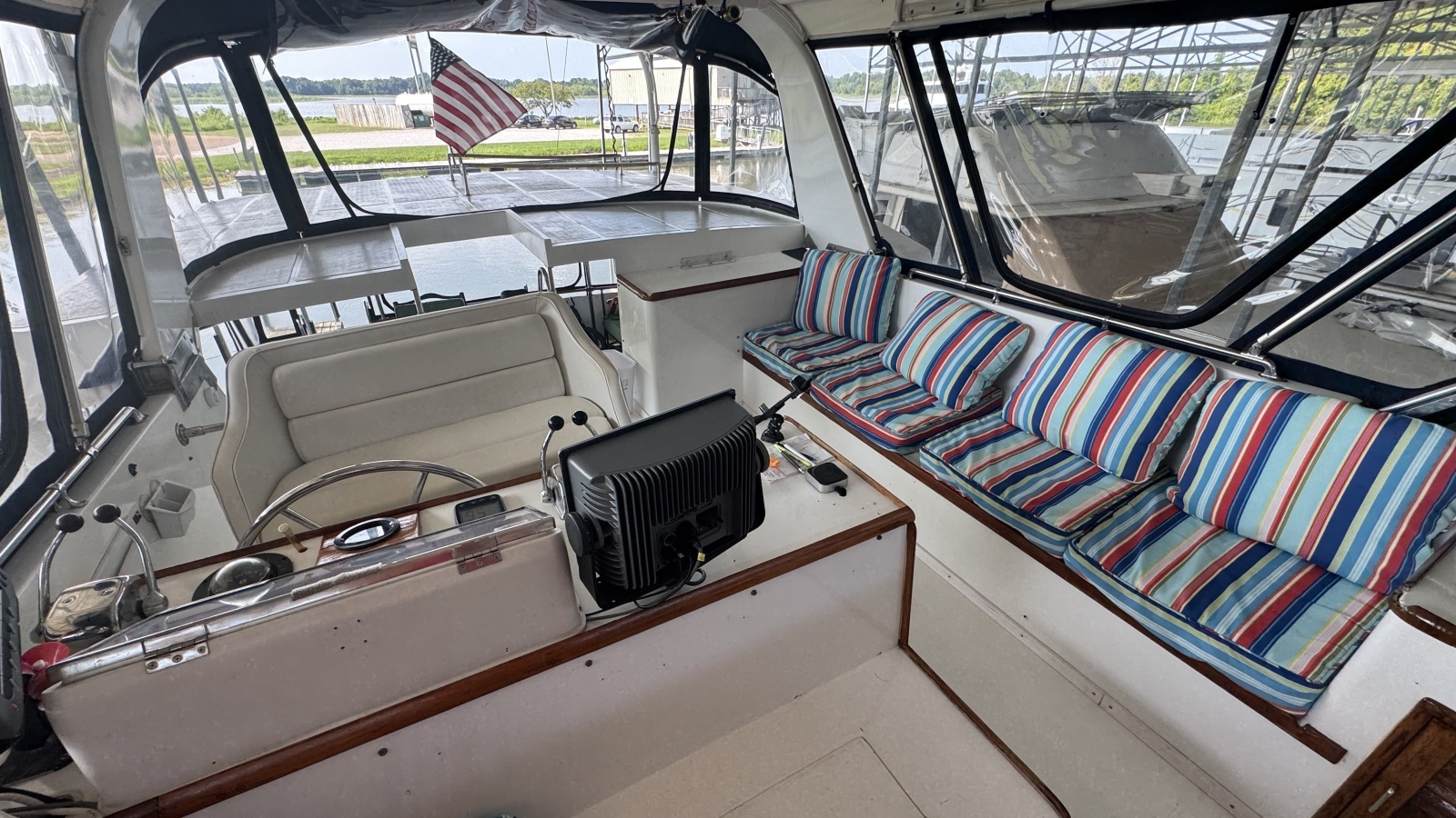 Enclosed Flybridge Looking Aft