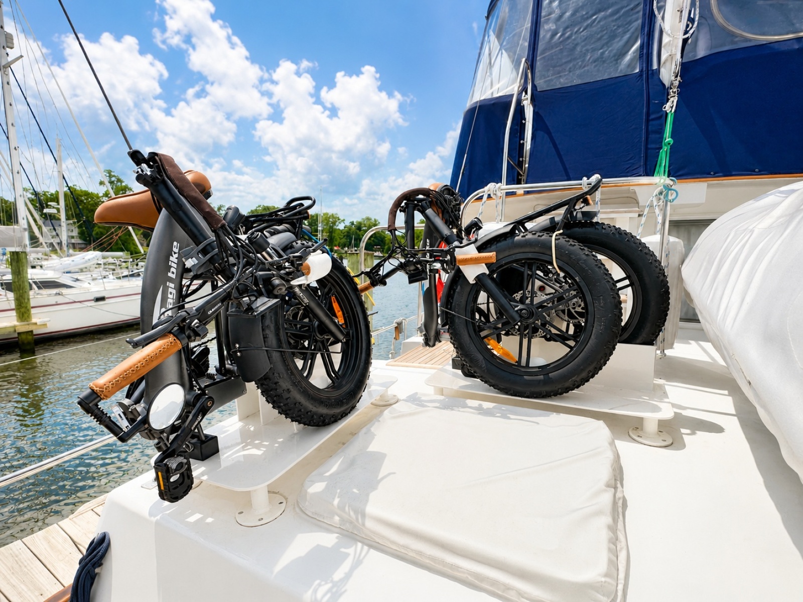 E-bikes on custom mounts