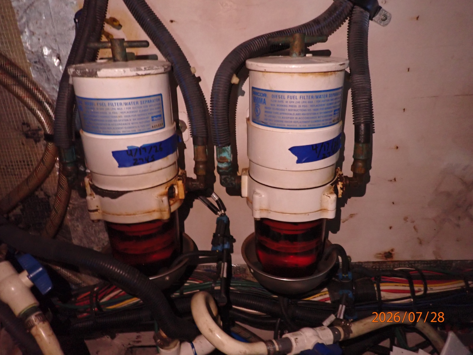 40' Sea Ray Racor fuel filters