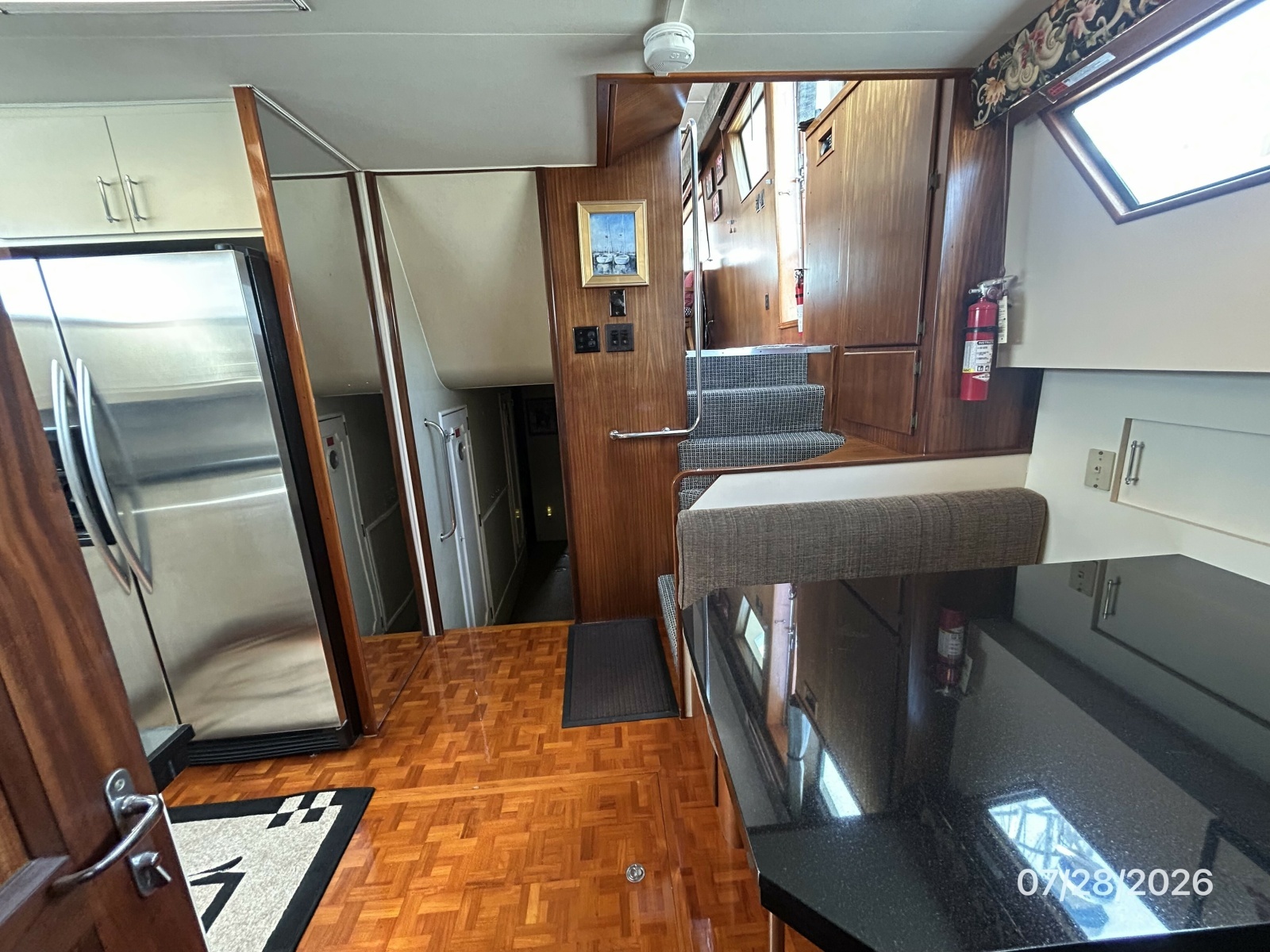 54' Hatteras galley-dinette aft