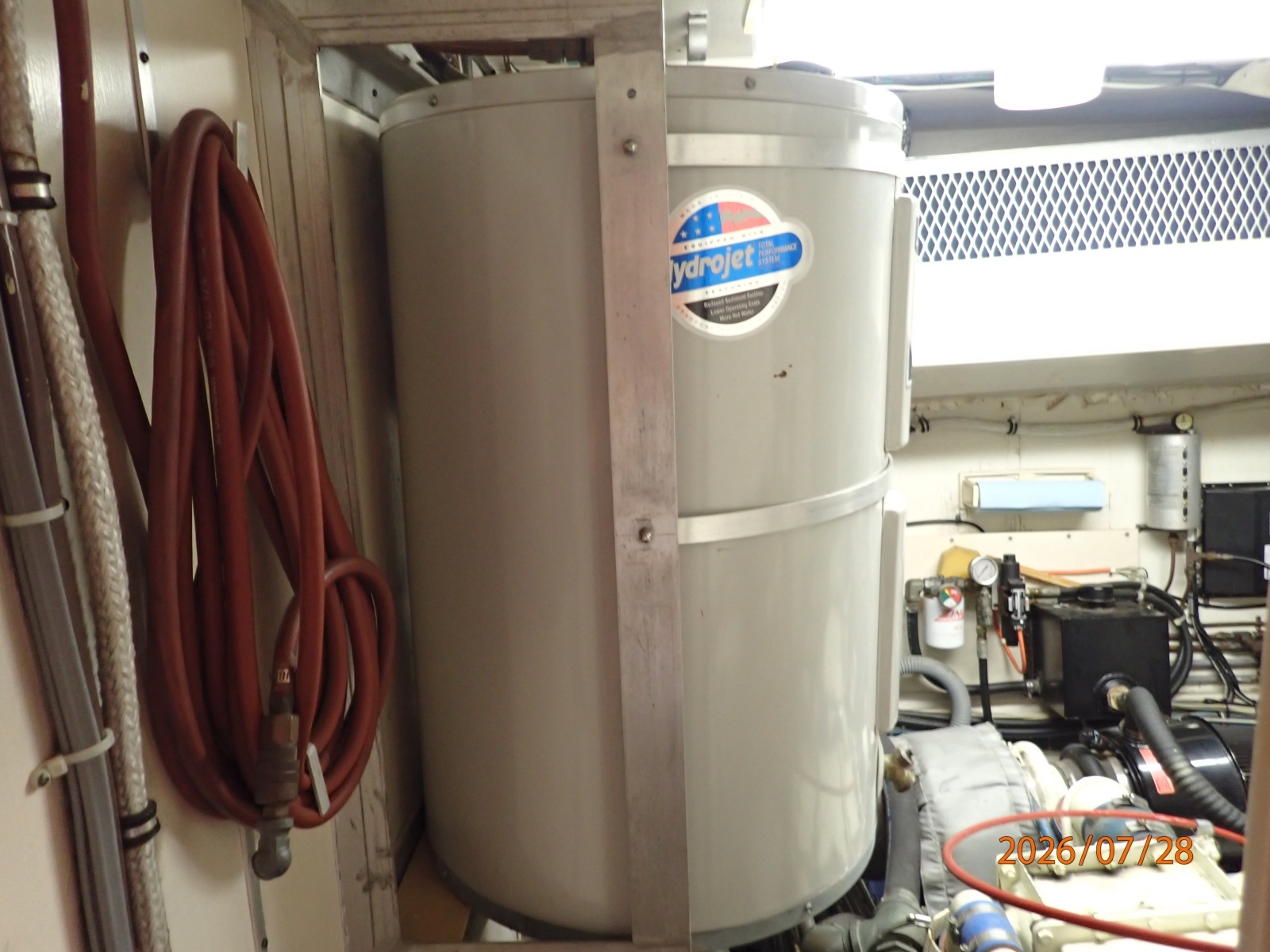 54' Hatteras water heater