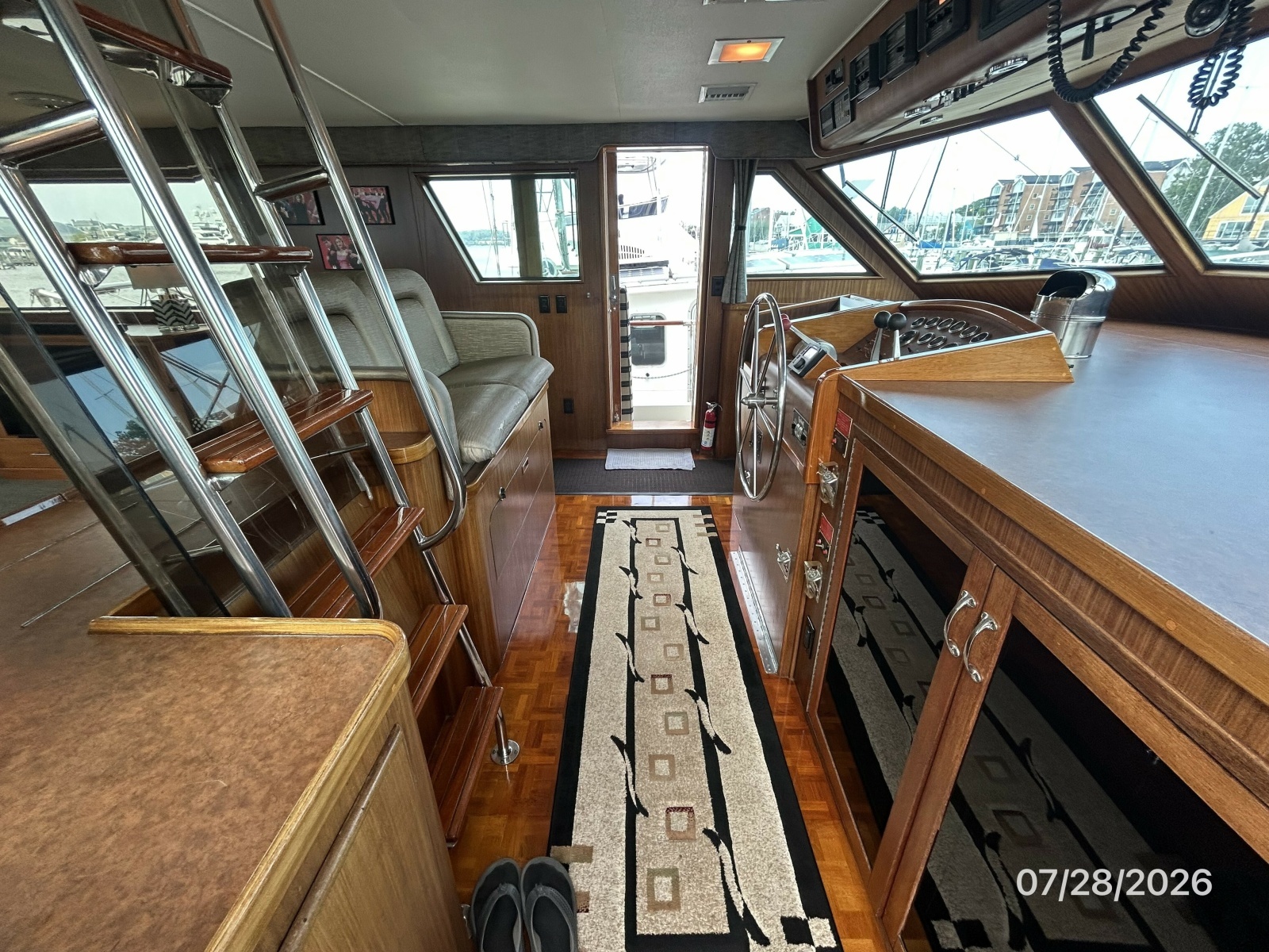 54' Hatteras pilothouse port