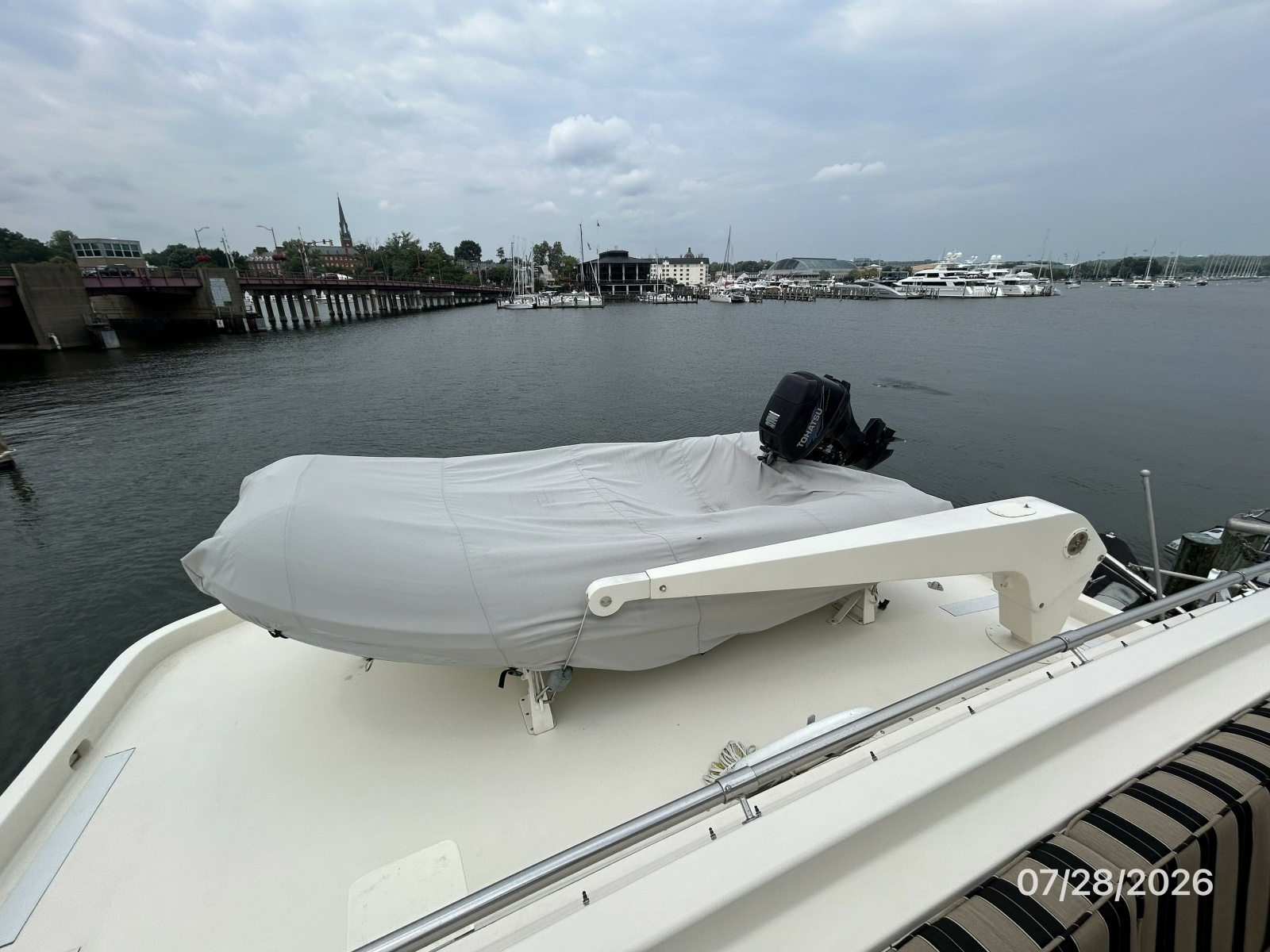 54' Hatteras tender covered