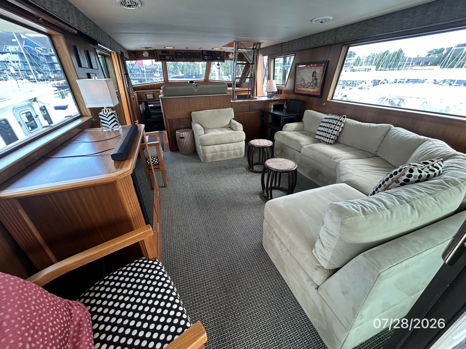 54' Hatteras salon forward