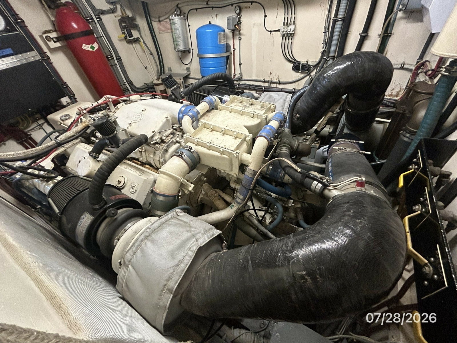 54' Hatteras starboard main engine2