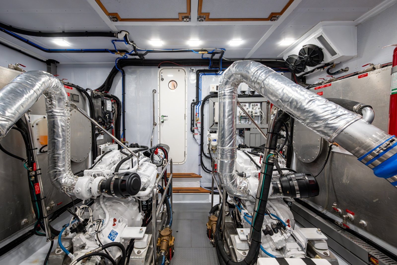 Engine Room Looking Forward To Door Into Master Stateroom