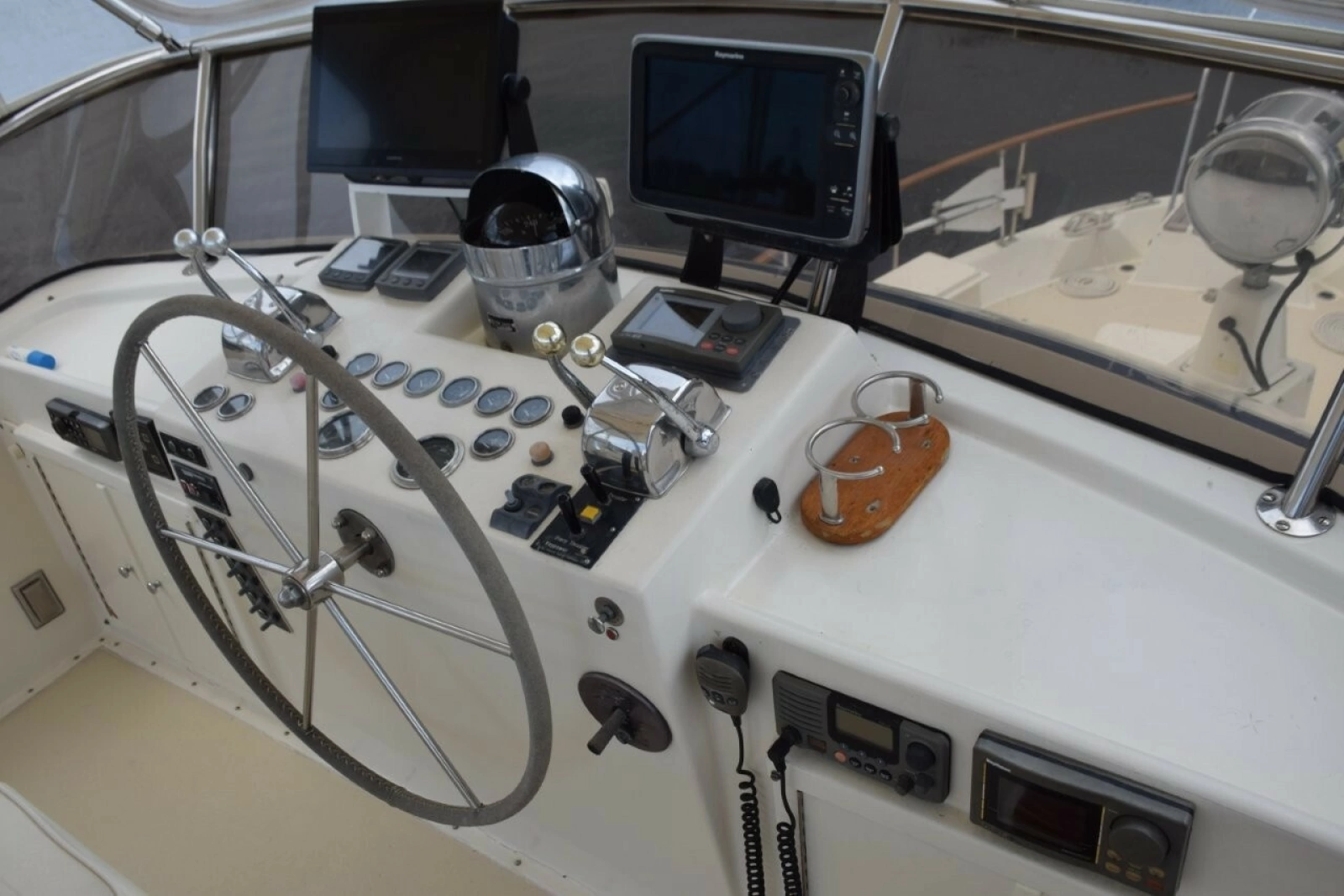 Flybridge Helm Is Well Equipped