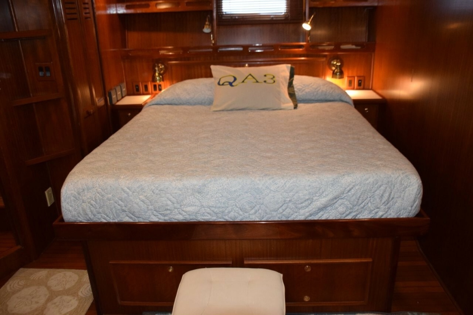 Comfortable Berth With Reading Light And Drawer Storage Beneath And In Nightstand To Either Side Of The Bed
