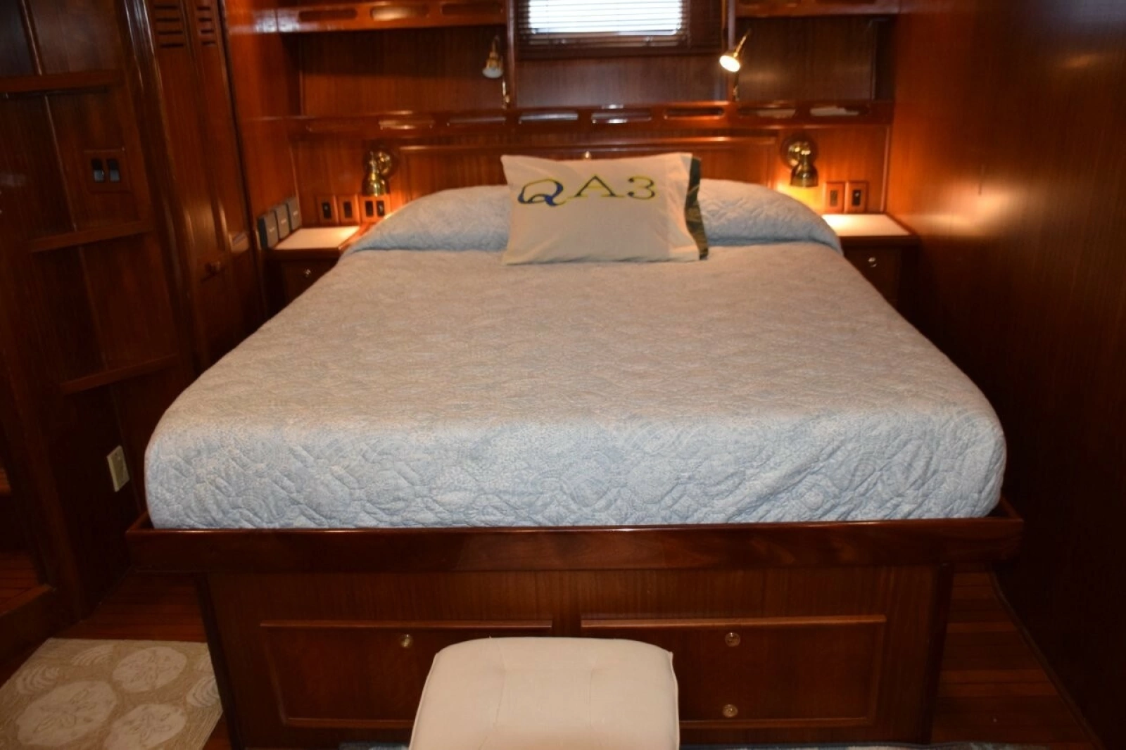 Comfortable Berth With Reading Light And Drawer Storage Beneath And In Nightstand To Either Side Of The Bed