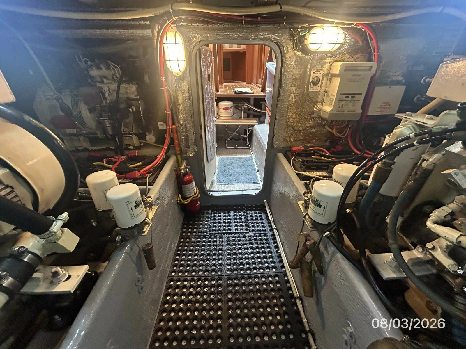 43' Mainship engine room forward