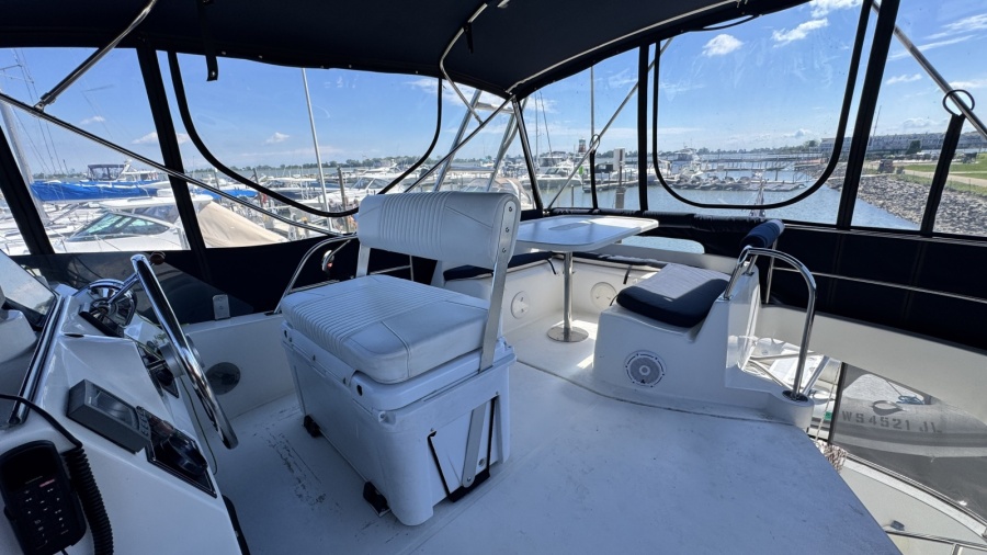 Flybridge Helm Looking Aft