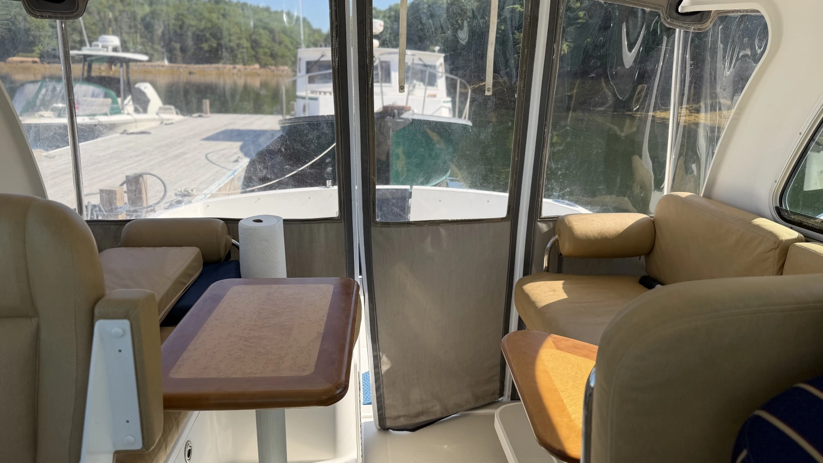 Liberty aft wheelhouse with curtain down