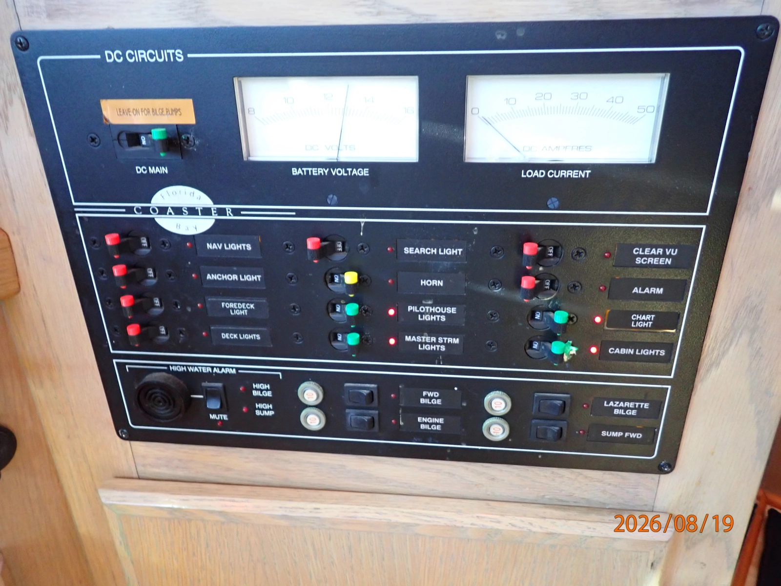 Steel Magnolia pilothouse electrical panel1