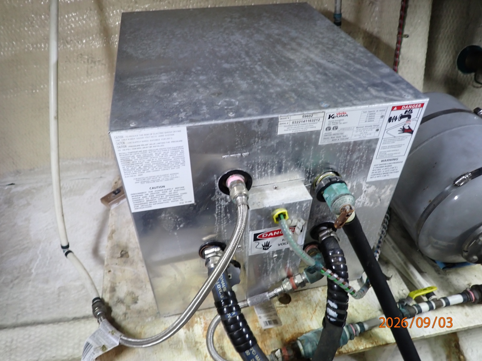 42' Grand Banks water heater