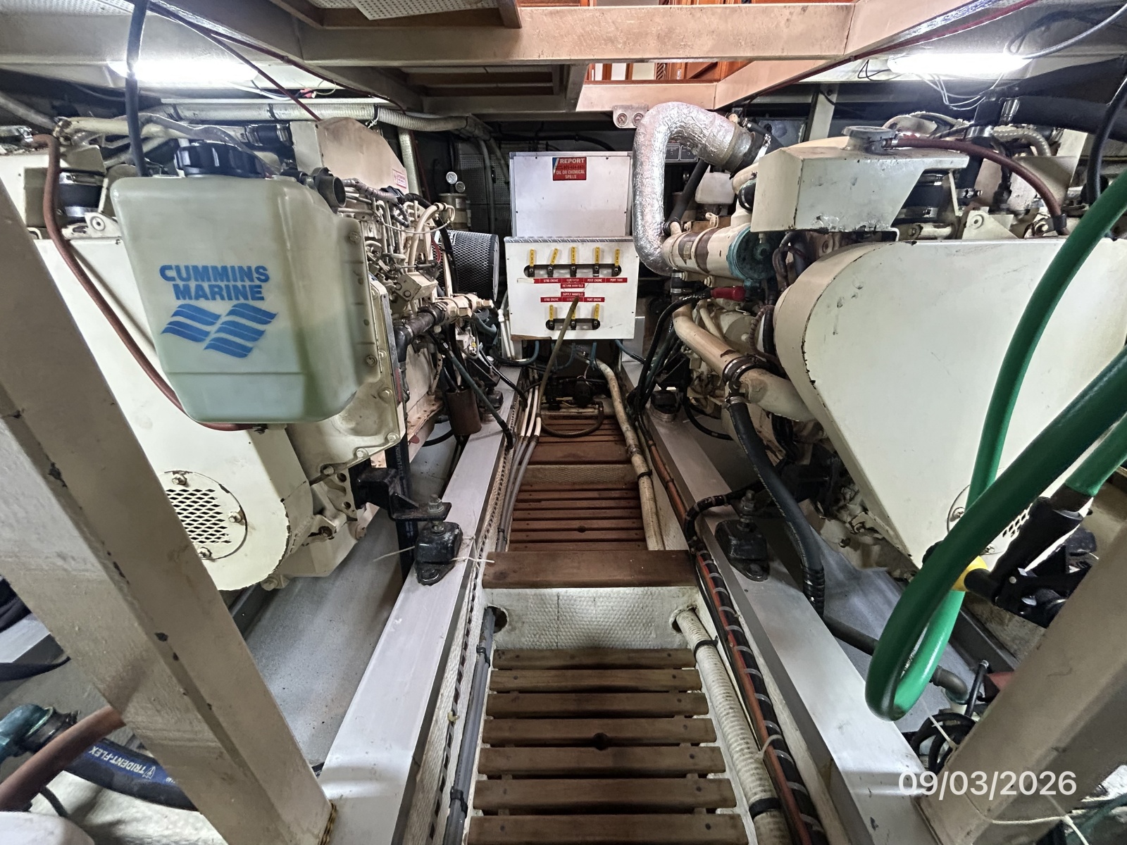 42' Grand Banks engine room aft