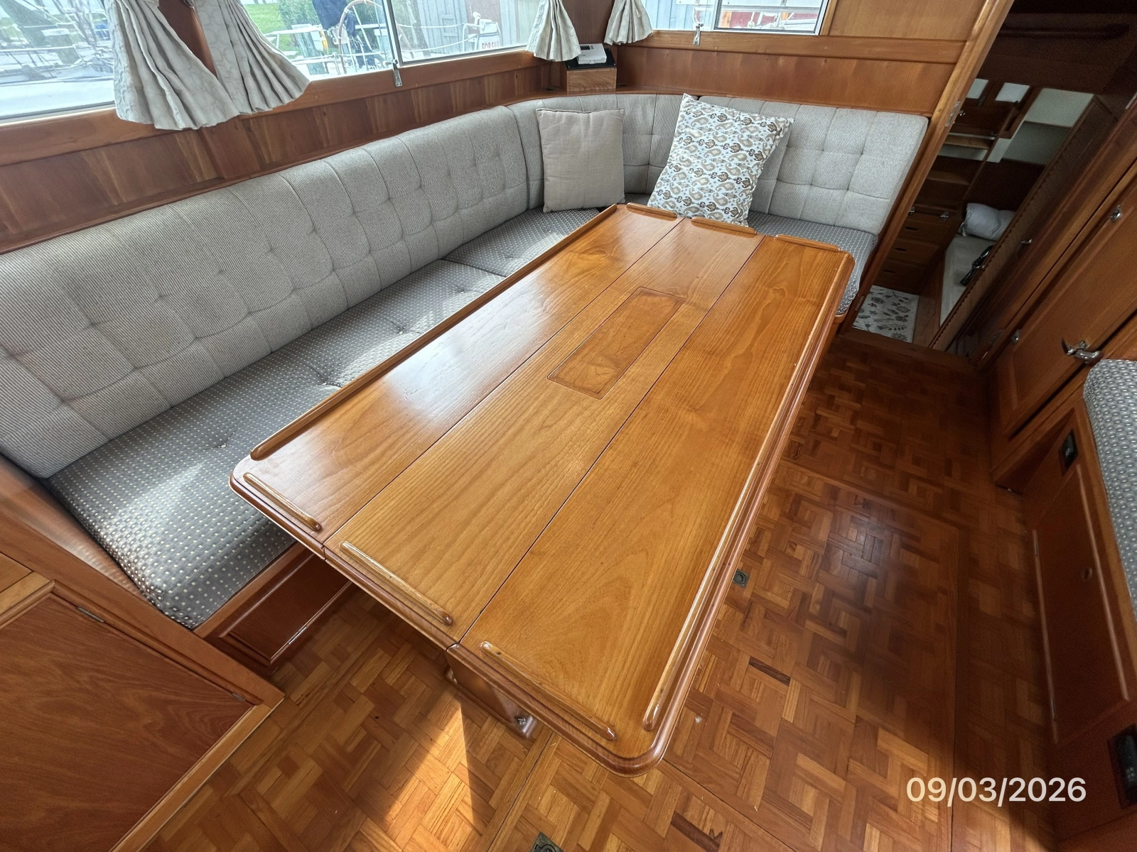 42' Grand Banks salon table