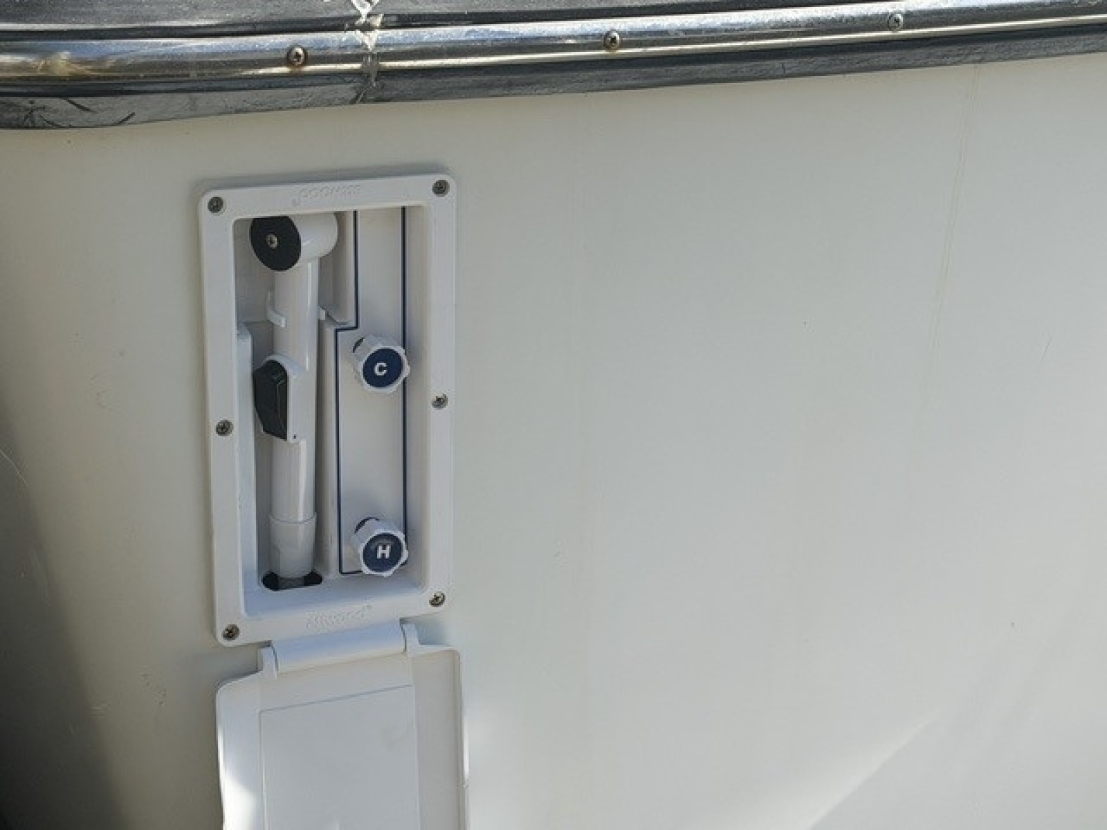 Swim platform shower