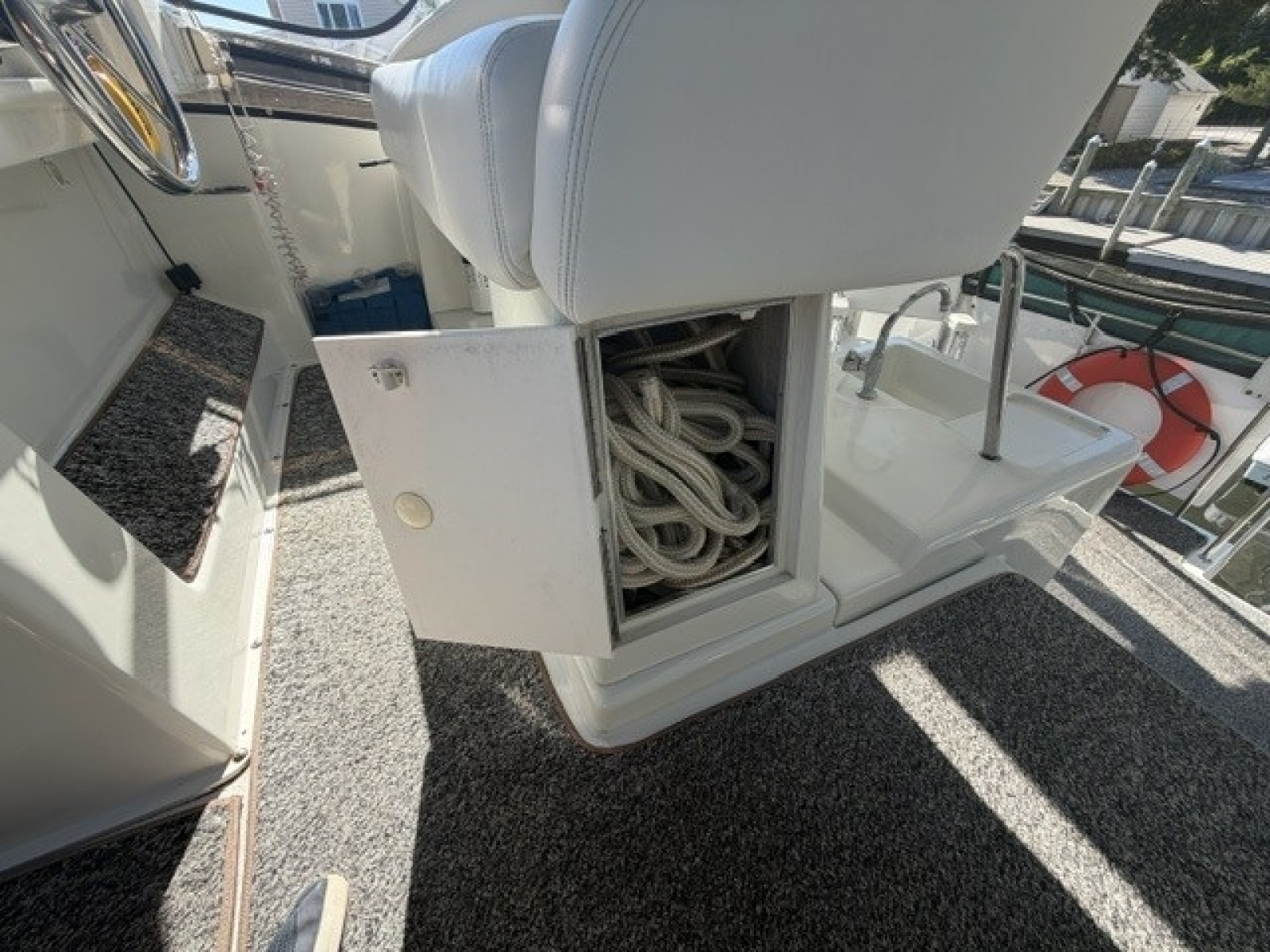 Helm seat storage